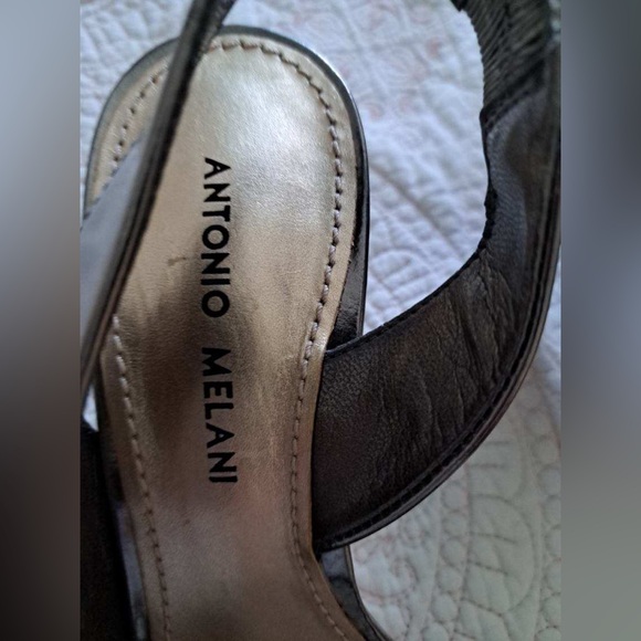 Brand New, Never Worn Metallic, Patent Leather, Sandal Heels - Picture 4 of 13